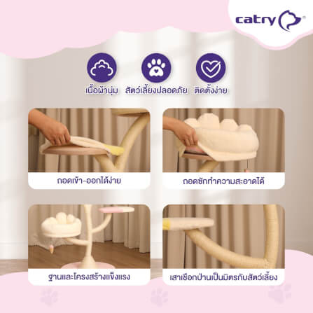 คอนโด Catry รุ่น Cat Tree Ice Cream ไซส์ M รูปทรงไอศครีม_3